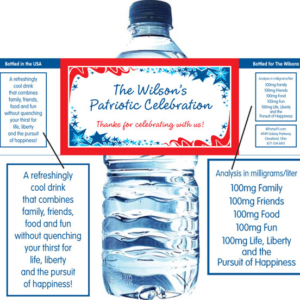 Patriotic Party Water Bottle Label