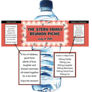 Backyard Picnic Theme Water Bottle Label