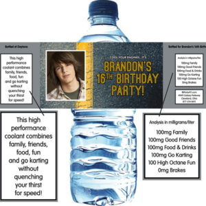 Racing Photo Water Bottle Label