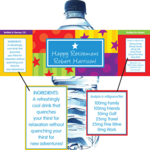 A Retirement Celebration Water Bottle Label