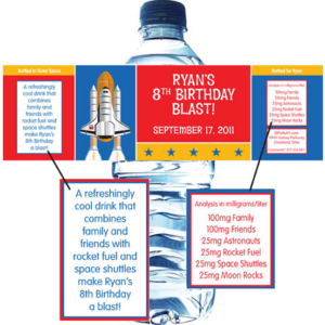 Space Theme Bottle Label