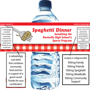 Spaghetti Theme Water Bottle Label