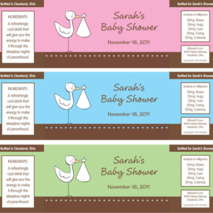 A Baby Stork Water Bottle Label