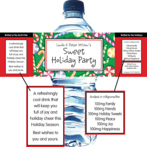 Christmas Candy Water Bottle Label