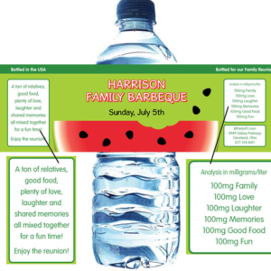 Watermelon Theme Water Bottle Label