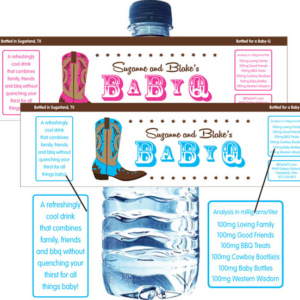 Western Baby Shower Water Bottle Label
