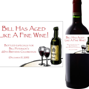 Birthday Wine Theme Wine Bottle Label