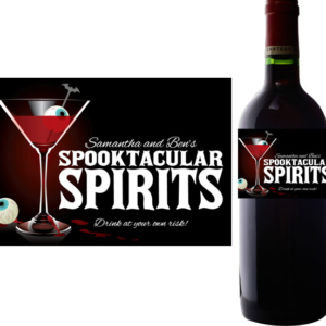 Spooky Spirits Wine Bottle Label