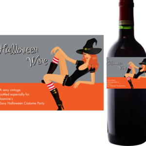 Halloween Sexy Party Wine Bottle Label