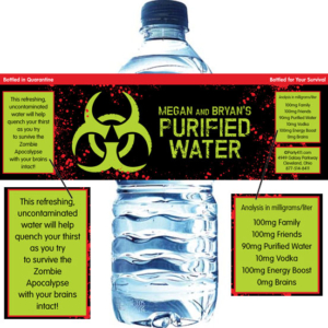 Zombie Theme Bottle Label