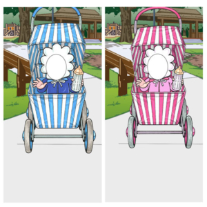 Baby Carriage Photo Op Stand In