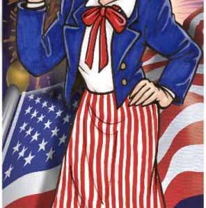 American Patriotic Female Photo Op Stand In