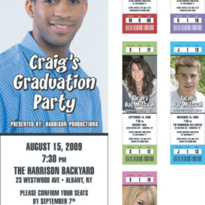 Graduation Colors Photo Ticket Invitation