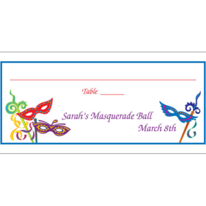 Mardi Gras Masquerade Masks Seating Card