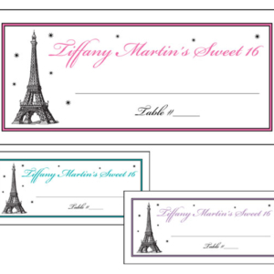 Paris Party Theme Seating Card
