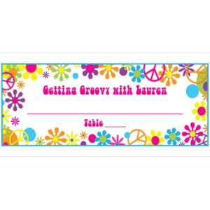 Hippie Retro Theme Seating Card