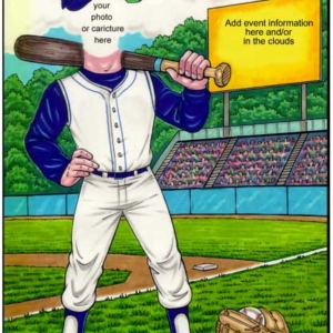 Baseball Caricature, Semi Custom