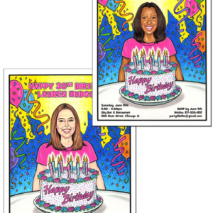 Birthday Semi Custom Caricature, Female