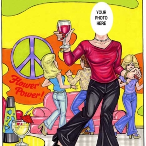Groovy, Hippie Semi Custom Caricature