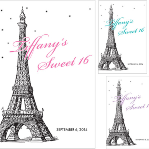 Paris Party Theme Sign in Board