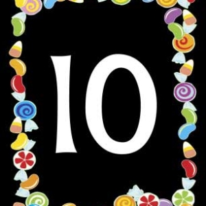 Candy Theme Table Number