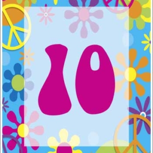 Hippie Retro Theme Table Number