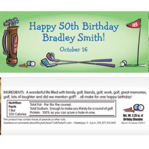 Golf Party Theme Candy Bar Wrapper