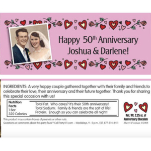 Hearts Photo Theme Candy Bar Wrapper