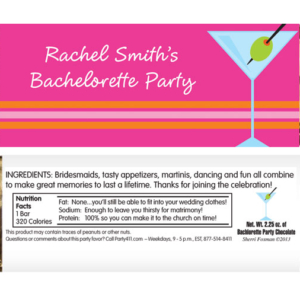 Bachelorette Martini Theme Candy Bar Wrapper