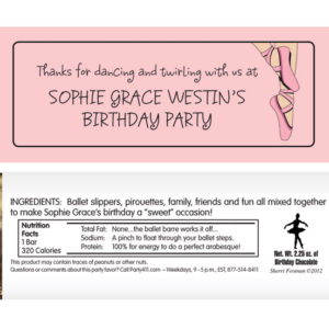 Prima Ballerina Ballet Theme Candy Bar Wrapper