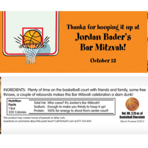 Basketball Hoops Theme Candy Bar Wrapper