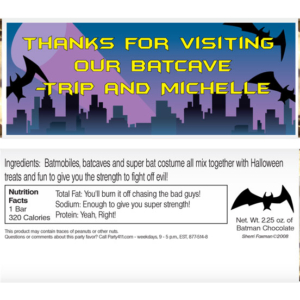 Batman Party Candy Bar Wrapper