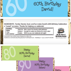Birthday Age Theme Candy Bar Wrapper