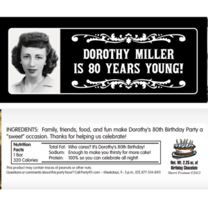 A Vintage Birthday Milestone Photo Theme Candy Bar Wrapper