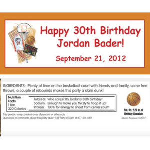 Basketball Gear Candy Bar Wrapper