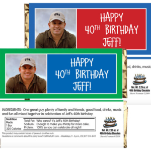 Birthday Age Block Photo Theme Candy Bar Wrapper