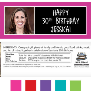 Birthday Age Block Color Pink Theme Candy Bar Wrapper