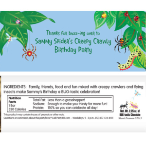 Wriggly Bugs Theme Candy Bar Wrapper