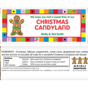 Christmas Candyland Theme Candy Bar Wrapper