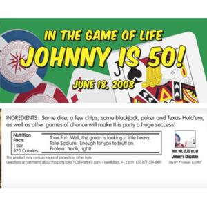 Casino Cards Theme Candy Bar Wrapper