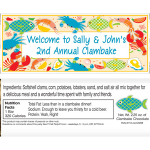 Seafood Theme Candy Bar Wrapper