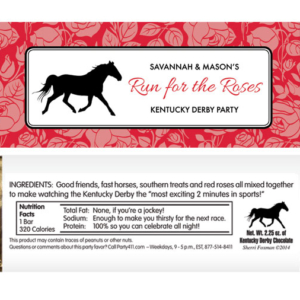 Kentucky Derby Roses Theme Candy Bar Wrapper