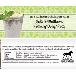 Kentucky Derby Julip Theme Candy Bar Wrapper