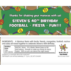 Football Maracas Theme Candy Bar Wrapper