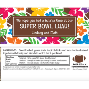 Super Bowl Luau Theme Candy Bar Wrapper