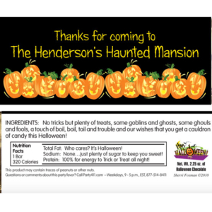 Halloween Fun Pumpkins Theme Candy Bar Wrapper