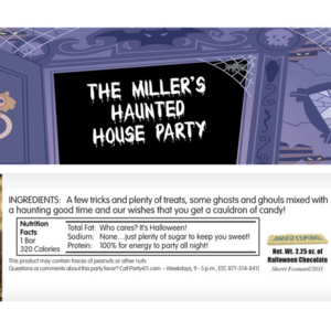 Halloween Haunted House Theme Candy Bar Wrapper