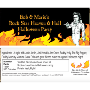 Halloween Rock Stars Candy Bar Wrapper