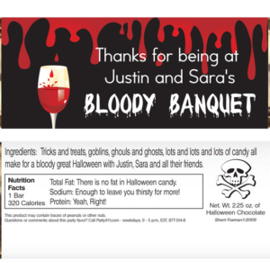 Halloween Bloody Banquet Theme Candy Bar Wrapper