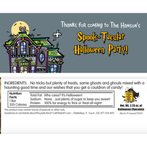 Halloween Spooky House Theme Candy Bar Wrapper